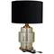 Gold Glass Transparent Base Table Lamp with Drum Shade 15" x 15" x 23"